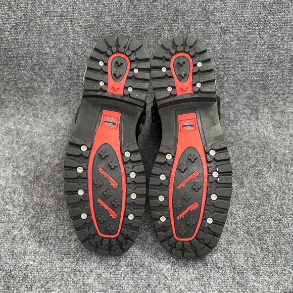 Milwaukee 11" Harness Boots Mens Size 9 Black Leather Drag Square Toe Motorcycle - Picture 12 of 14